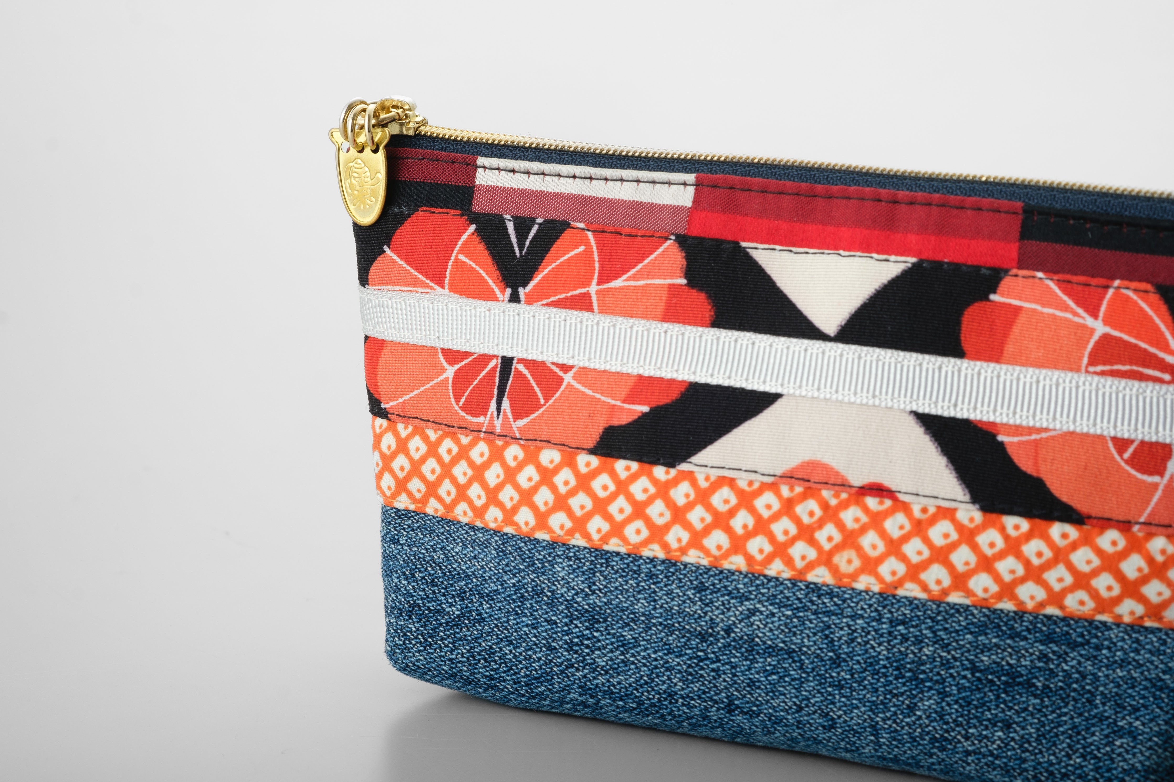 着物ポーチ (オレンジ系_2)