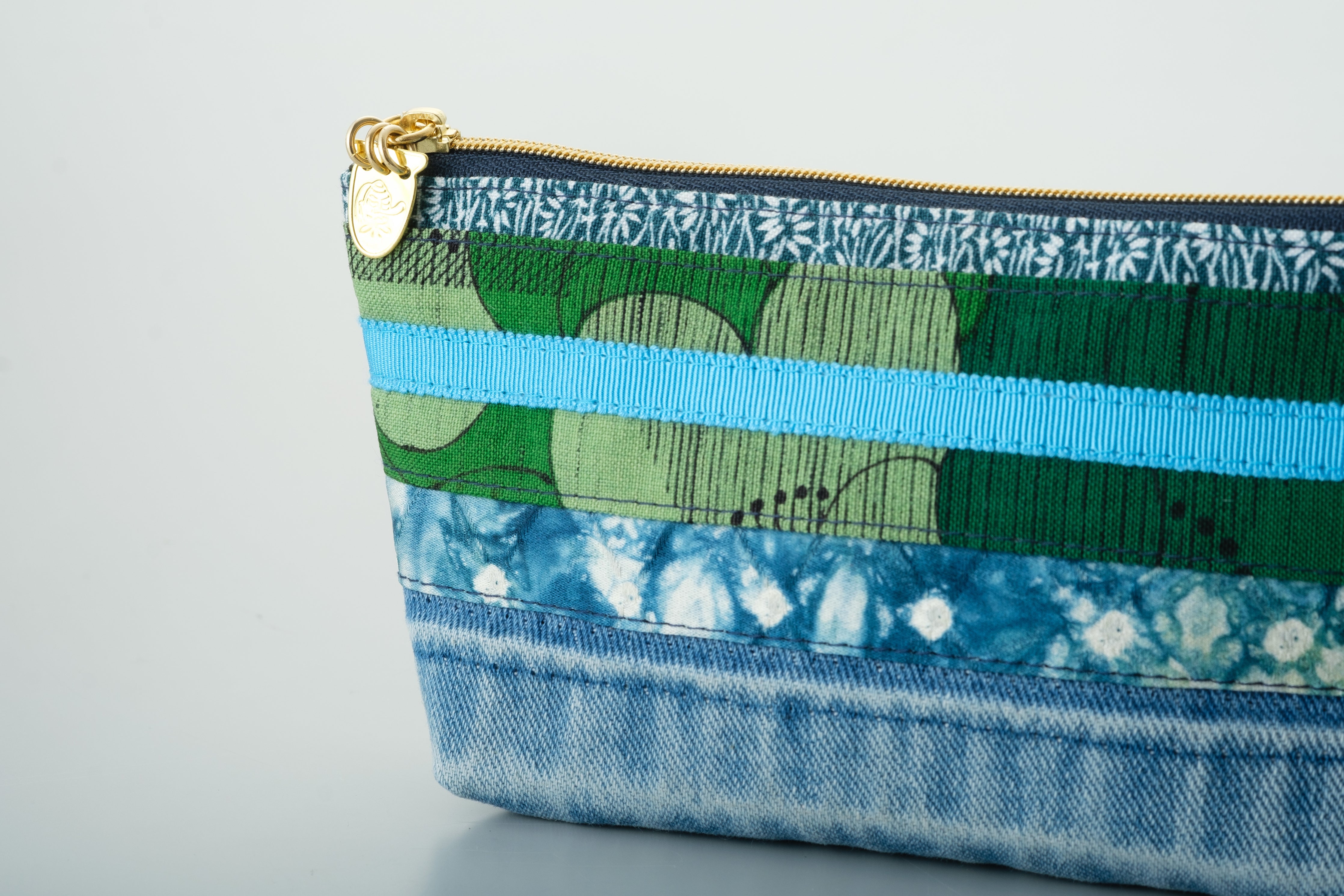 着物ポーチ (グリーン系)