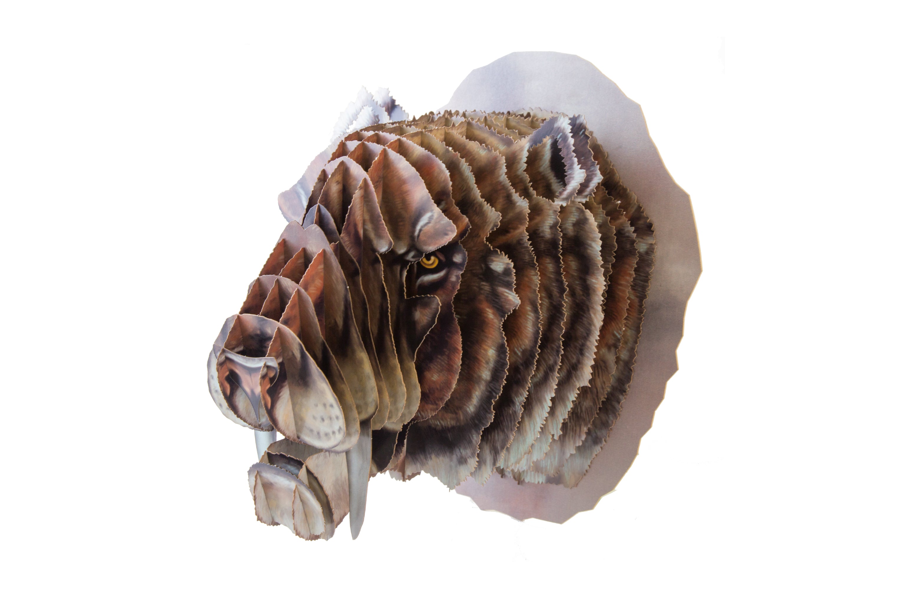 【作って飾れる9種の立体動物】サーベルタイガー:ドイツ発 親子で楽しめる3Dペーパークラフト