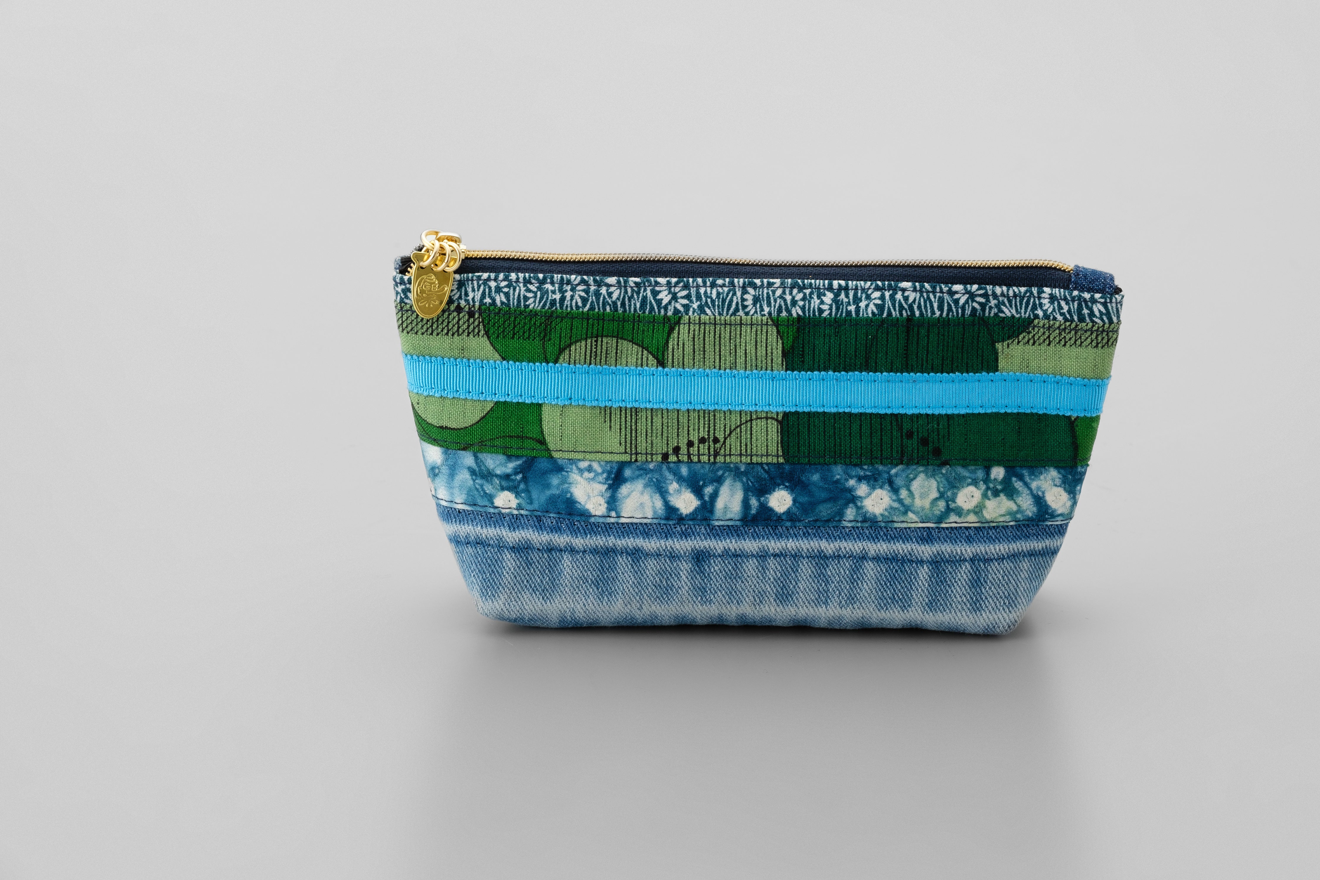 着物ポーチ (グリーン系)