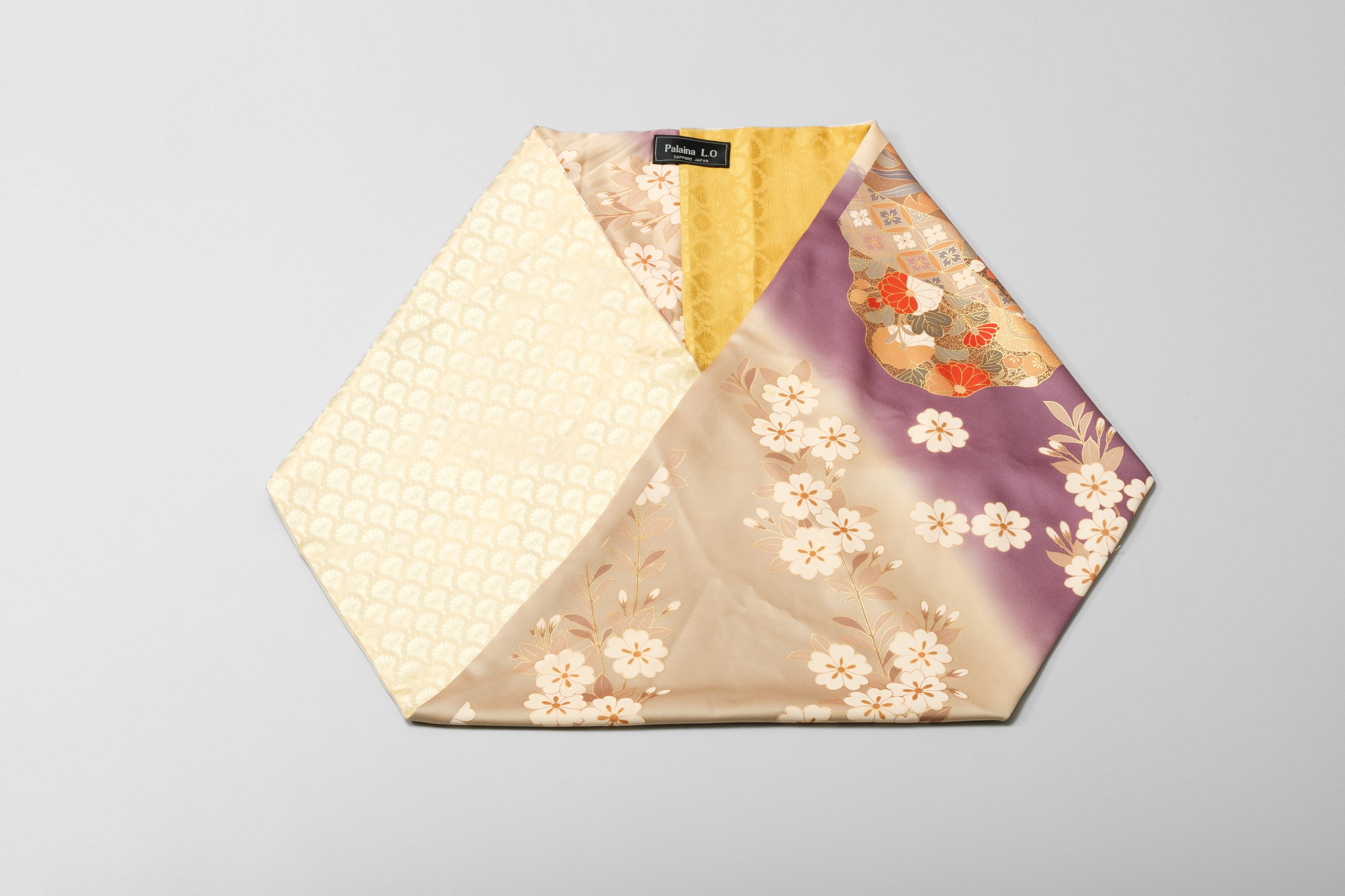 着物スヌード (パープル×イエロー長めスヌード)