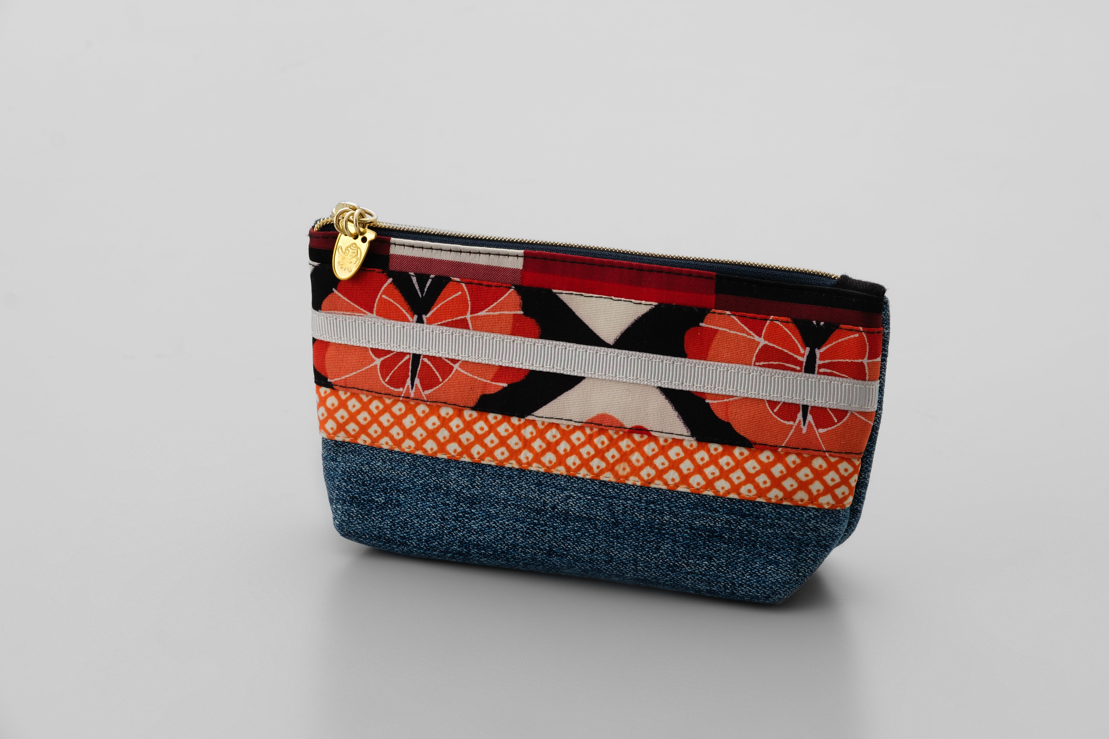 着物ポーチ (オレンジ系_2)