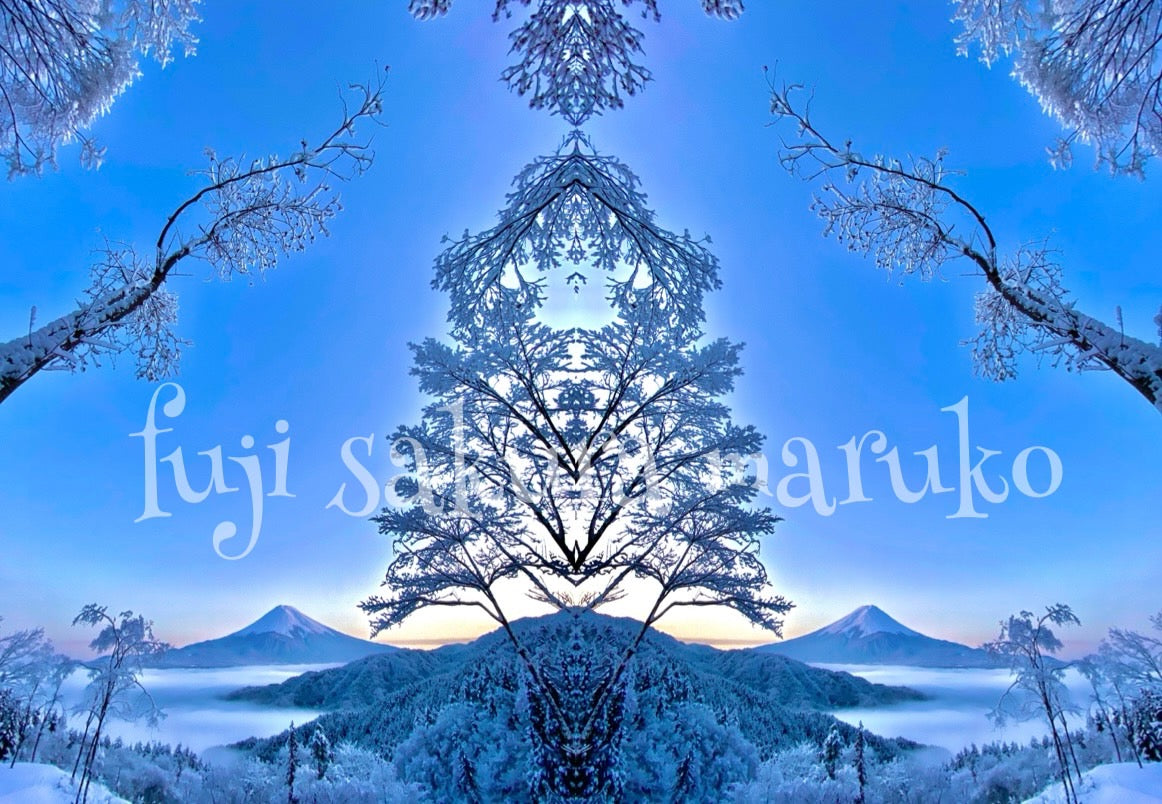 グラフィックアート【雪景色絶景富士山】